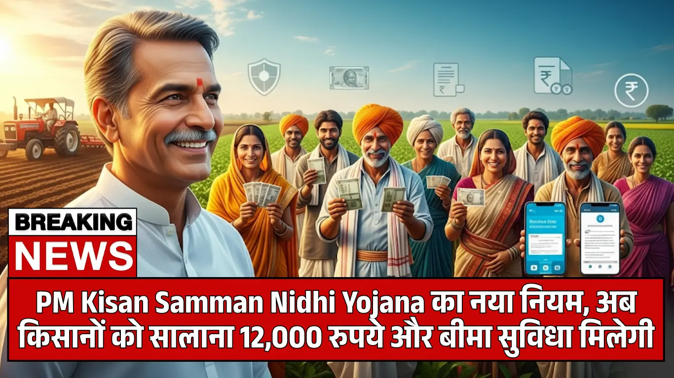 PM Kisan Samman Nidhi Yojana का नया नियम, अब किसानों को सालाना 12,000 रुपये और बीमा सुविधा मिलेगी