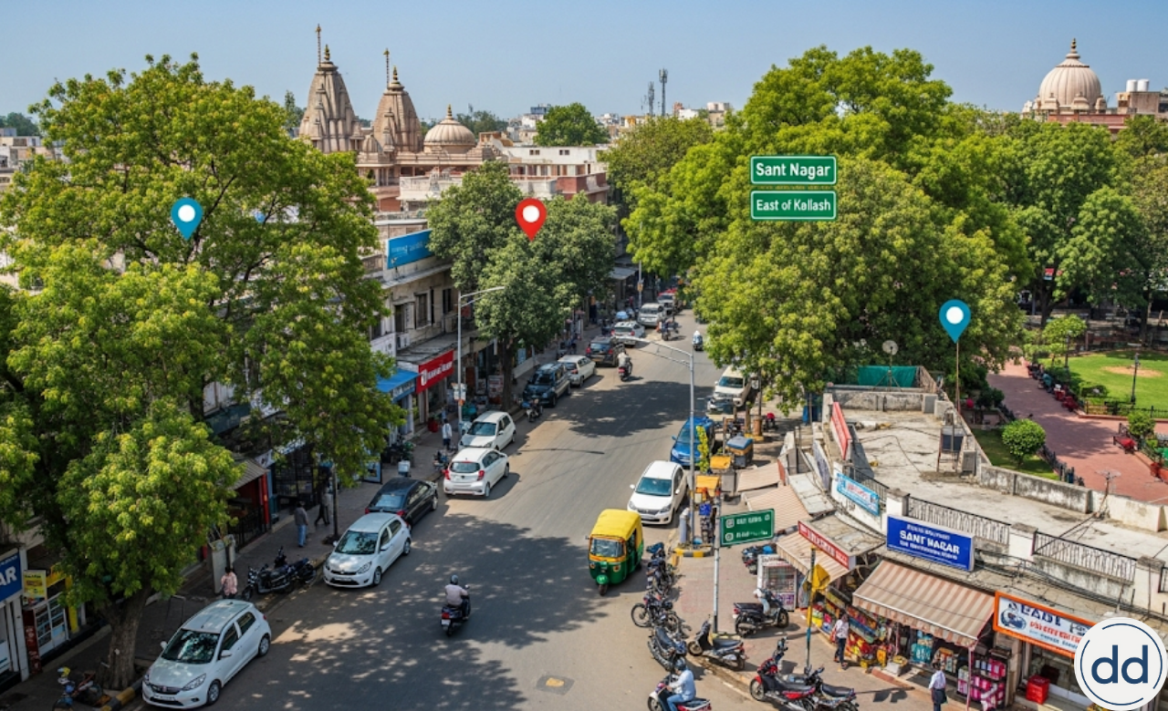 Sant Nagar East of Kailash: पूर्व कैलाश क्षेत्र का स्थानीय मार्गदर्शन
